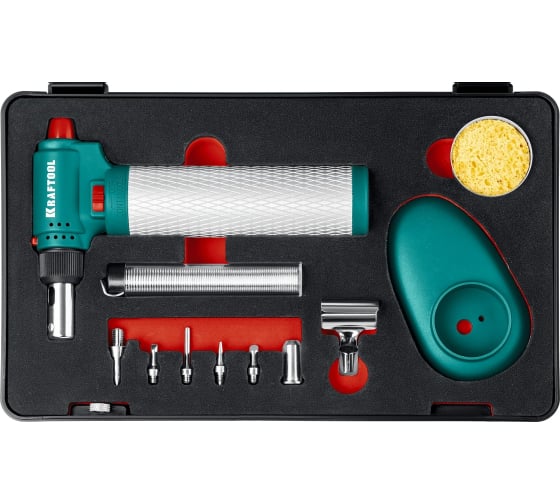 KRAFTOOL Multi torch, 30 - 150 Вт, 1300°С, набор 8 в 1: горелка, фен, пьезоподжиг, газовый паяльник KRAFTOOL Multi torch, 30 - 150 Вт, 1300°С, набор 8 в 1: горелка, фен, пьезоподжиг, газовый паяльник